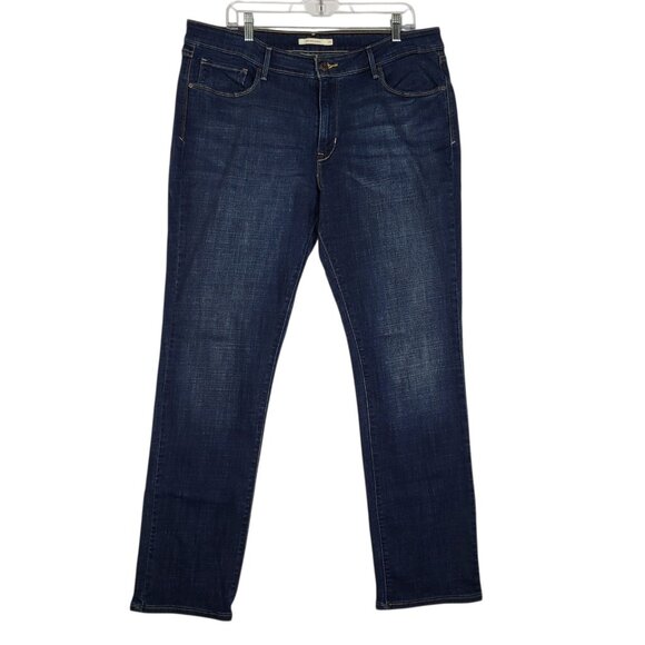 Levis Mid Rise Skinny Jeans Womens Plus 18 Dark Blue Stretchy Classic Boot Jeans - Picture 2 of 9